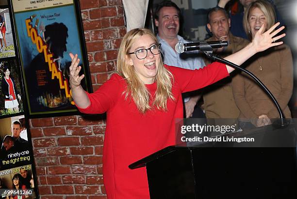 Executive producer Elizabeth Meriwether attends FOX's "New Girl" 100th episode cake-cutting event at the Fox Studio lot on December 2, 2015 in...