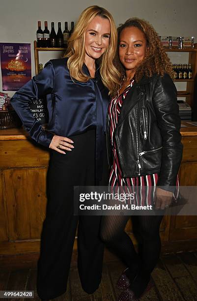 Amanda Holden and Angela Griffin attend the press night after party for "Funny Girl" at the Menier Chocolate Factory on December 2, 2015 in London,...