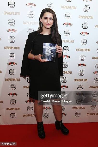 Meltem Avcil poses for a photo with the award for Campaigner during the Cosmopolitan Ultimate Women Of The Year Awards at One Mayfair on December 2,...