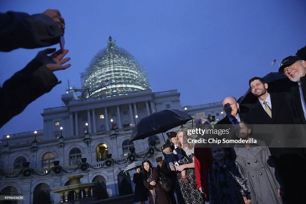 Ceremony Held For Annual Lighting Of Capitol Hill Christmas Tree