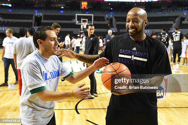 Assistant Coach Anthony Carter of the Sacramento Kings attends an NBA Cares Clinic on December 2, 2015 at the Arena Ciudad de Mexico in Mexico City,...