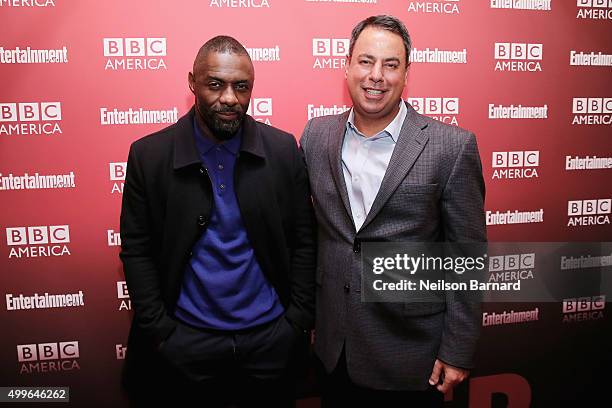 Actor Idris Elba and SVP of Programming at BBC America, Richard De Croce attend the BBC America's "Luther" screening at The Django at the Roxy Hotel...