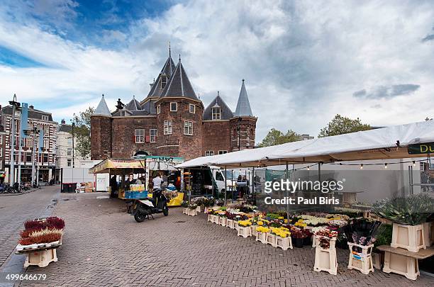 weigh house the waag in amsterdam - amsterdam market stock pictures, royalty-free photos & images