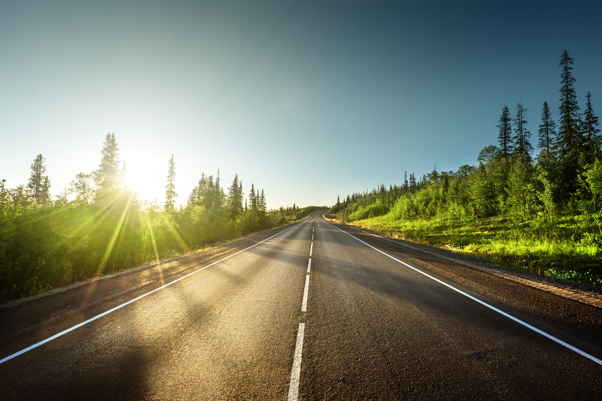 hot summer road