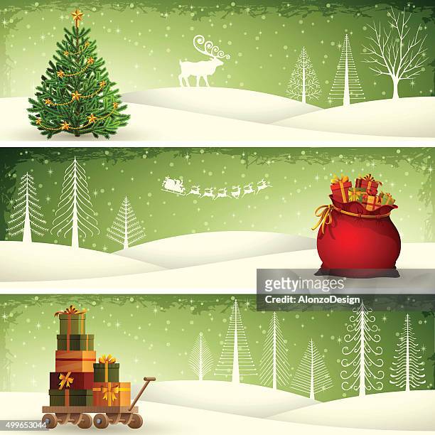 christmas banners - small placard stock illustrations