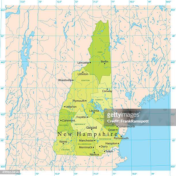 new hampshire vector map - new hampshire stock illustrations
