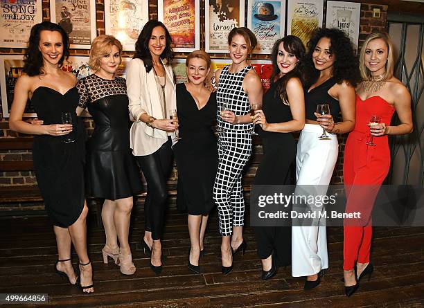 Cast members Leah Harris, Natasha Barnes, Kelly Homewood, Sheridan Smith, Sammy Kelly, Emma Caffrey, Joelle Dyson and Rebecca Fennelly attend the...