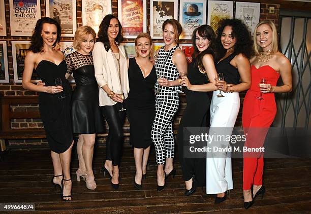 Cast members Leah Harris, Natasha Barnes, Kelly Homewood, Sheridan Smith, Sammy Kelly, Emma Caffrey, Joelle Dyson and Rebecca Fennelly attend the...