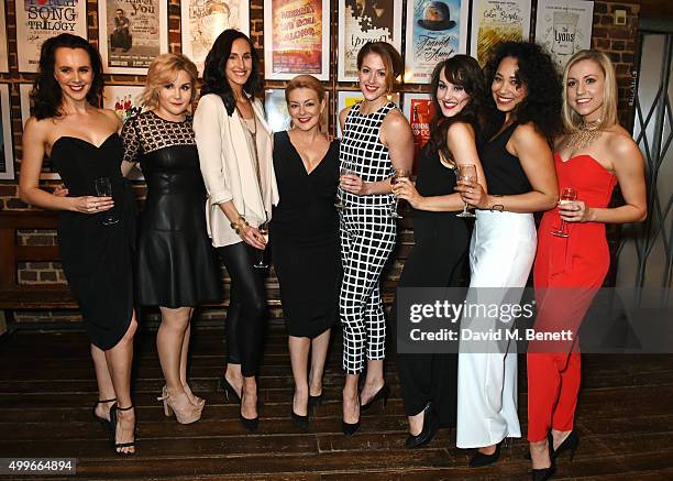 Cast members Leah Harris, Natasha Barnes, Kelly Homewood, Sheridan Smith, Sammy Kelly, Emma Caffrey, Joelle Dyson and Rebecca Fennelly attend the...