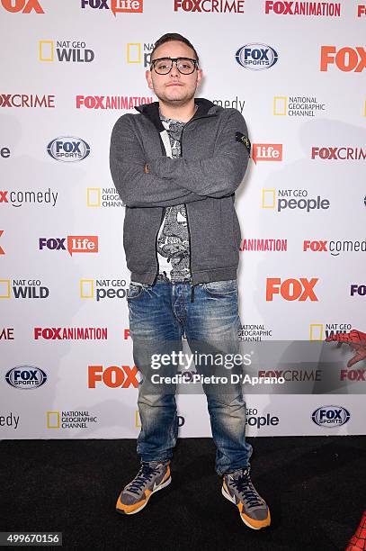 Rocco Hunt attends the Fox Channels Party at Palazzo Del Ghiaccio on December 2, 2015 in Milan, Italy.