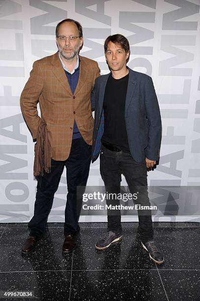 Sean Baker and Ira Sachs attend the "Tangerine" New York screening at MoMA Titus One on December 2, 2015 in New York City.