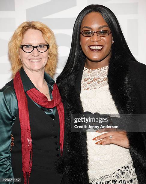 Melissa Leo and Mya Taylor attend "Tangerine" special screening at MoMA Titus One on December 2, 2015 in New York City.