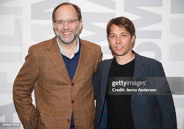 Ira Sachs and Sean Baker attend "Tangerine" special screening at MoMA Titus One on December 2, 2015 in New York City.