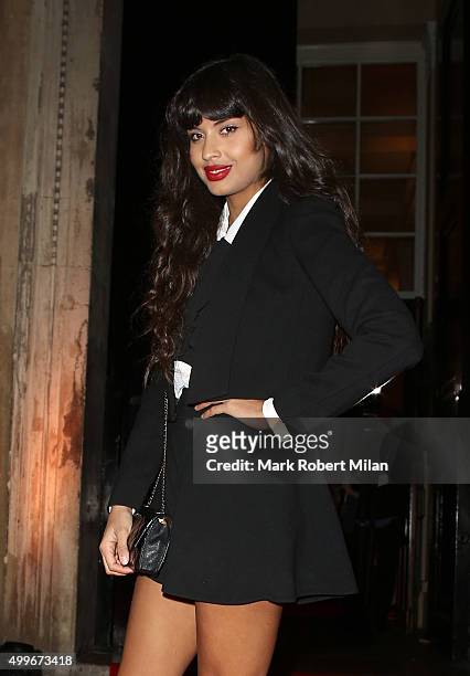 Jameela Jamil attending the Cosmopolitan awards on December 2, 2015 in London, England.