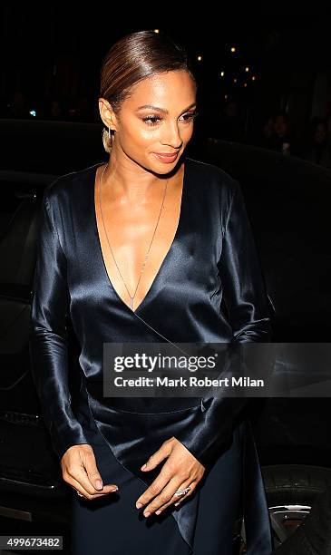 Alesha Dixon attending the Cosmopolitan awards on December 2, 2015 in London, England.