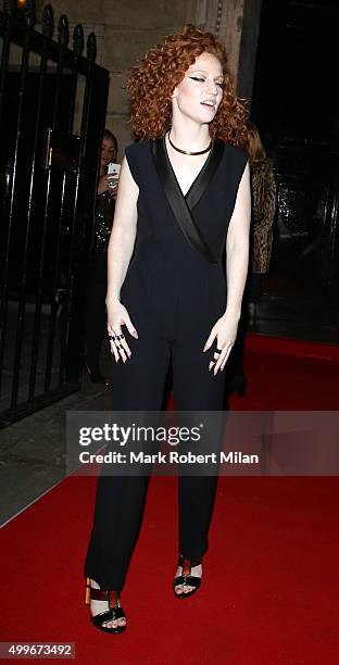 Jess Glynne attending the Cosmopolitan awards on December 2, 2015 in London, England.