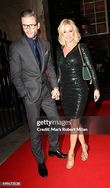 Denise Van Outen attending the Cosmopolitan awards on December 2, 2015 in London, England.