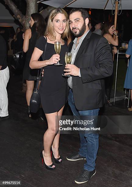 Lindsey Karp and Nick Andreottola attends the M.A.C Cosmetics Ellie Goulding Art Basel Performance At The Miami Beach Edition on December 2, 2015 in...