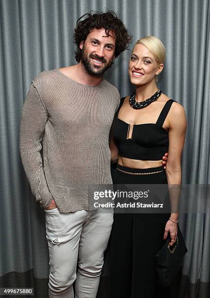 Maksim Chmerkovskiy and Peta Murgatroyd attend the Samsung celebration for Alec Monopoly's LEVEL Headphones Collaboration at Soho Beach House on...