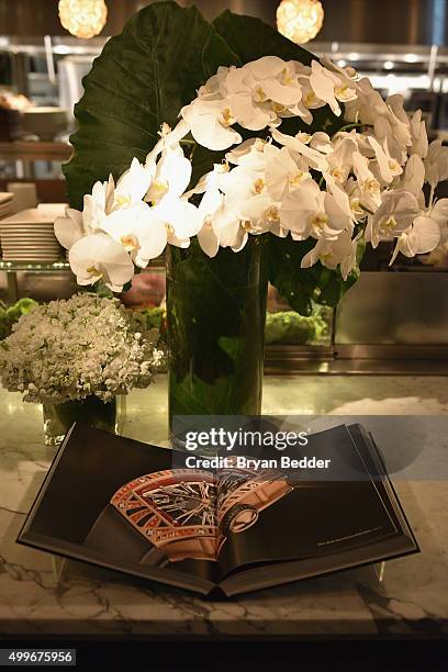 View of flowers at the Vanity Fair And NSU Art Museum's Private Dinner Hosted By Bob Colacello And Bonnie Clearwater In Honor Of Douglas S. Cramer at...