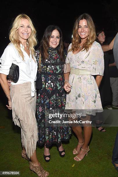 Melissa Odabash, Jill Stuart and Kelly Bensimon attends the M.A.C Cosmetics Ellie Goulding Art Basel Performance At The Miami Beach Edition on...