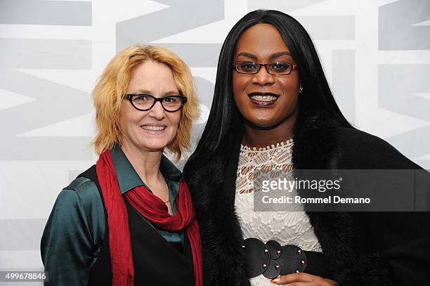 Mellisa Leo and Mya Taylor attend "Tangerine" New York Special Screening at MoMA Titus One on December 2, 2015 in New York City.