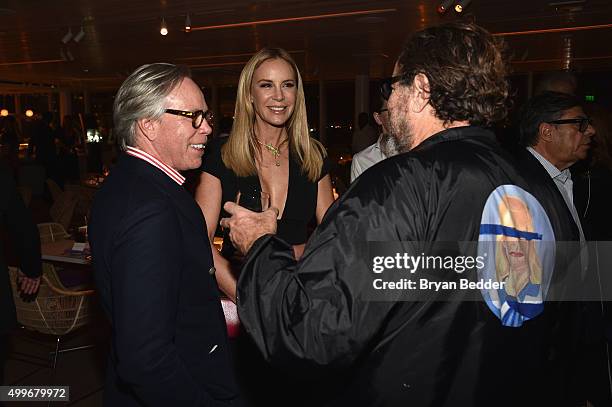 Tommy Hilfiger, Dee Ocleppo and Julian Schnabel attend the Vanity Fair And NSU Art Museum's Private Dinner Hosted By Bob Colacello And Bonnie...