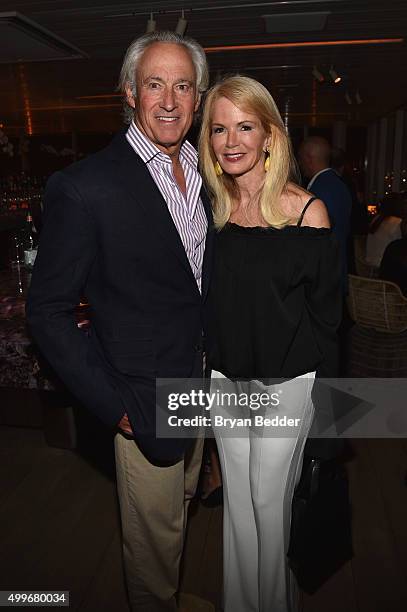 Steve Simon and Blaine Trump attend the Vanity Fair And NSU Art Museum's Private Dinner Hosted By Bob Colacello And Bonnie Clearwater In Honor Of...