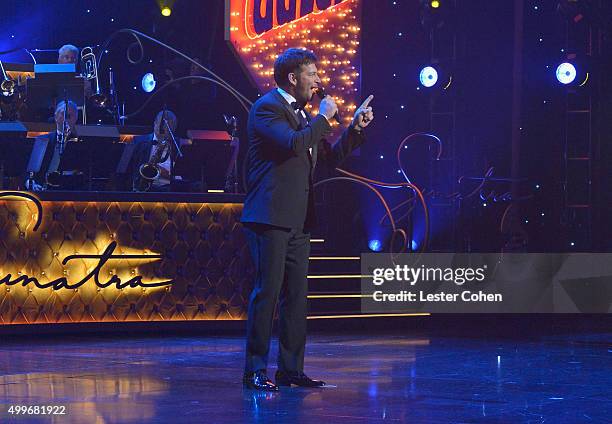 Harry Connick, Jr. Performs during "Sinatra 100: An All-Star GRAMMY Concert" celebrating the late Frank Sinatra's 100th birthday at the Encore...