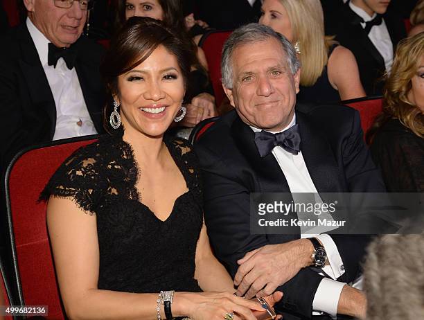 Julie Chen and President of CBS Leslie Moonves attend "Sinatra 100: An All-Star GRAMMY Concert" celebrating the late Frank Sinatra's 100th birthday...