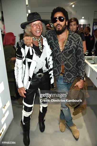 James Goldstein and Lenny Kravitz attend Chrome Hearts Celebrates Art Basel With Laduree & Sean Kelly And A Live Performance By Abstrakto at Miami...