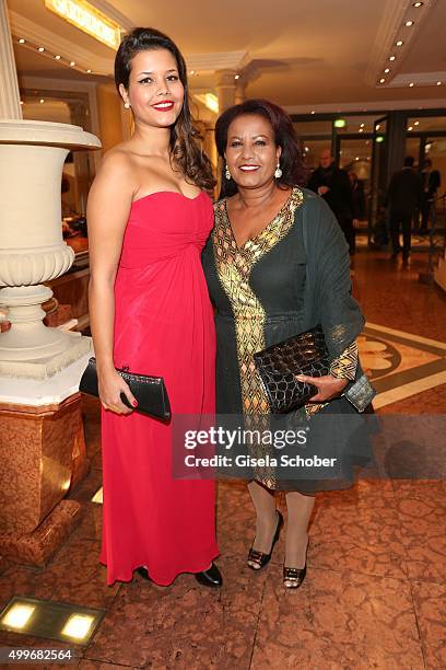 Almaz Boehm, widow of Karlheinz Boehm and her daughter Aida Boehm attend the Audi Generation Award 2015 at Hotel Bayerischer Hof on December 2, 2015...