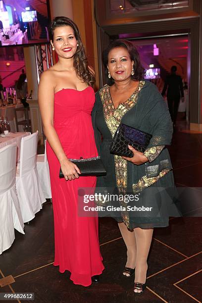 Almaz Boehm, widow of Karlheinz Boehm and her daughter Aida Boehm attend the Audi Generation Award 2015 at Hotel Bayerischer Hof on December 2, 2015...