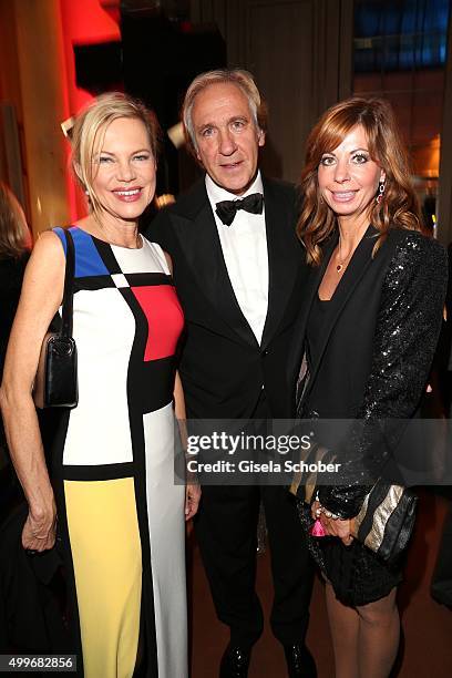 Nina Ruge, Christoph Gottschalk, brother of Thomas Gottschalk, and his wife Cornelia Gottschalk the Audi Generation Award 2015 at Hotel Bayerischer...