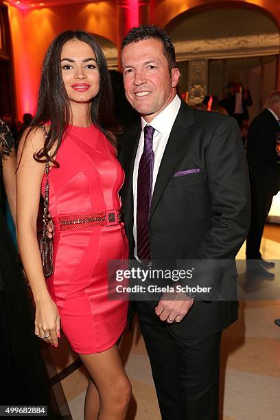 Lothar Matthaeus and his wife Anastasia Klimko attend the Audi Generation Award 2015 at Hotel Bayerischer Hof on December 2, 2015 in Munich, Germany.