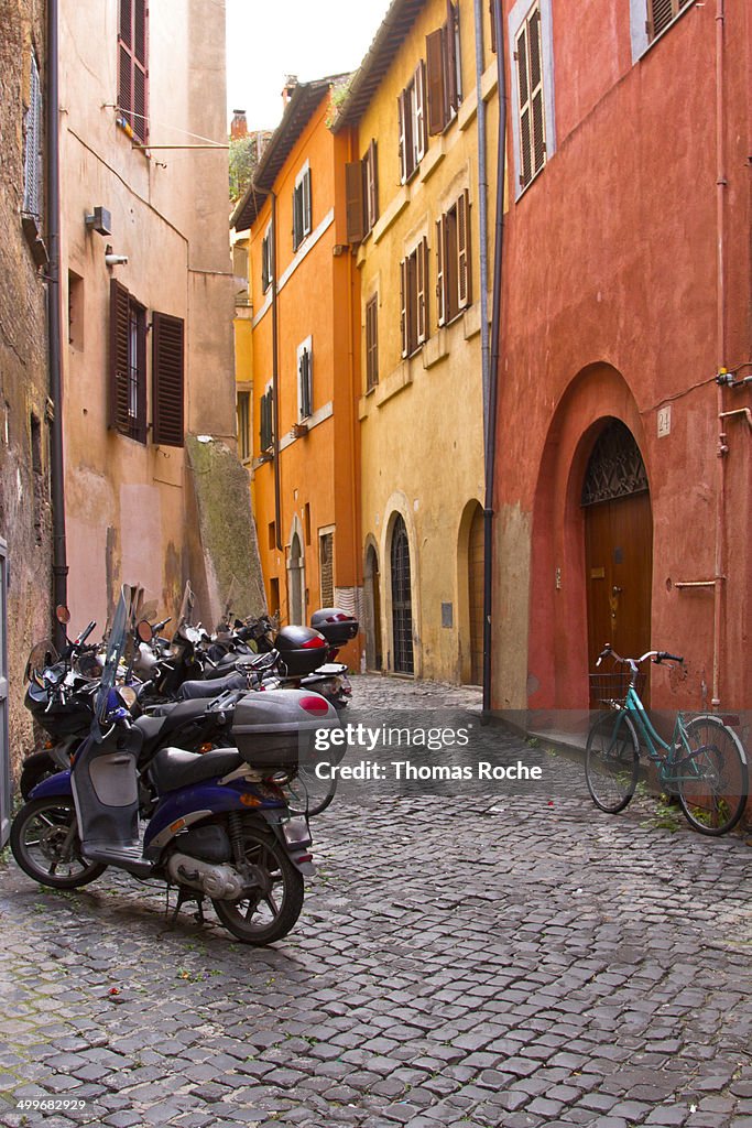 Street in Trastevere, Rome Italy