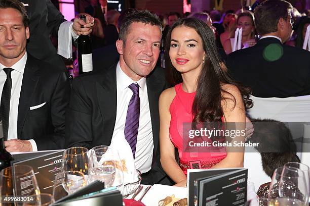 Lothar Matthaeus and his girlfriend Anastasia Klimko attend the Audi Generation Award 2015 at Hotel Bayerischer Hof on December 2, 2015 in Munich,...