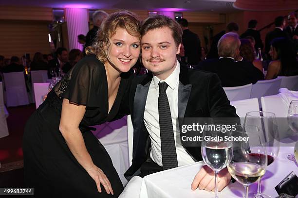 Lara Mandoki and her brother Gabor Mandoki the Audi Generation Award 2015 at Hotel Bayerischer Hof on December 2, 2015 in Munich, Germany.