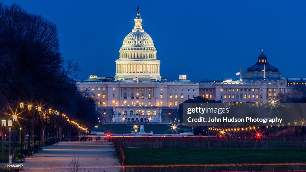 Capitol building at night