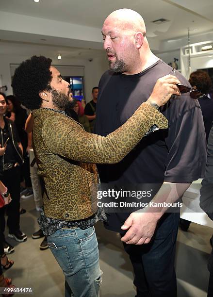 Lenny Kravitz and Big Show attend Chrome Hearts Celebrates Art Basel With Laduree & Sean Kelly And A Live Performance By Abstrakto at Miami Design...