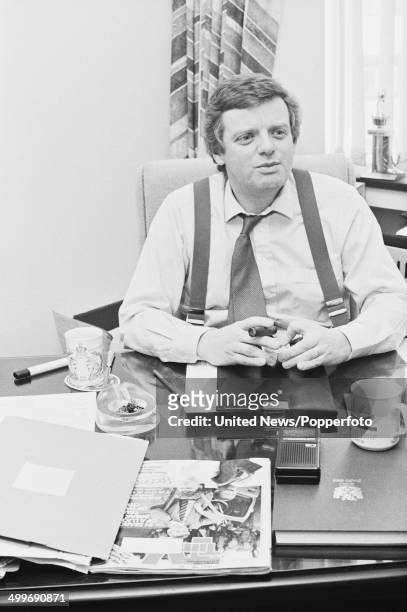 English television executive and controller of BBC One Michael Grade in his London office on 28th February 1986.