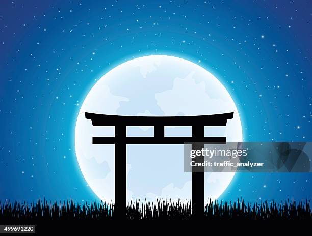 torii gates - torii gates stock illustrations