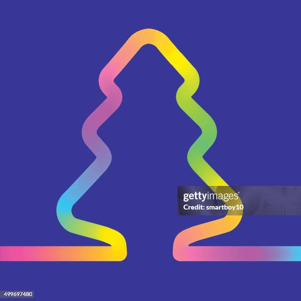 christmas tree icon greeting - double exposure tech stock illustrations