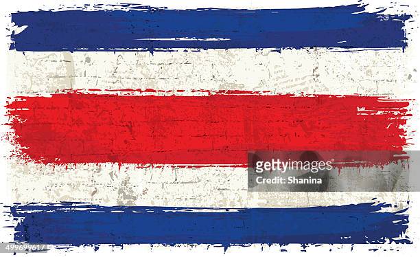 flag of costa rica on wall - costa rica flag stock illustrations