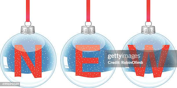 snow globe ornaments new - snowglobe transparent stock illustrations