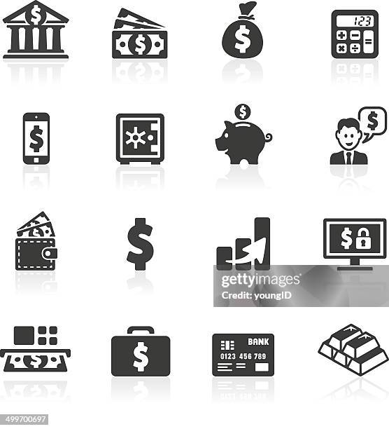 dollar banking icons - credit union stock illustrations