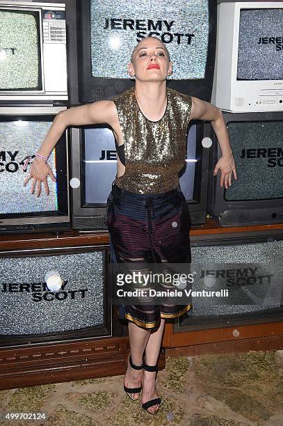 Rose McGowan attends Jeremy Scott Art Basel Party at the Surf Lodge At The Hall on December 2, 2015 in Miami Beach, Florida.