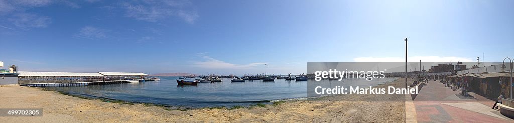 Panorama of Beach and Pier Paracas, Peru