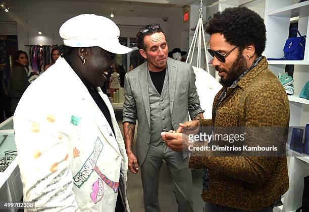 Artist , Richard Stark and Lenny Kravitz attends Chrome Hearts Celebrates Art Basel With Laduree & Sean Kelly And A Live Performance By Abstrakto at...