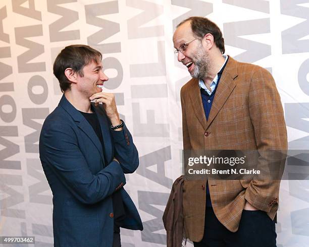 Writer/director Sean Baker and filmmaker Ira Sachs attend the "Tangerine" New York special screening held at the MoMA Titus One on December 2, 2015...